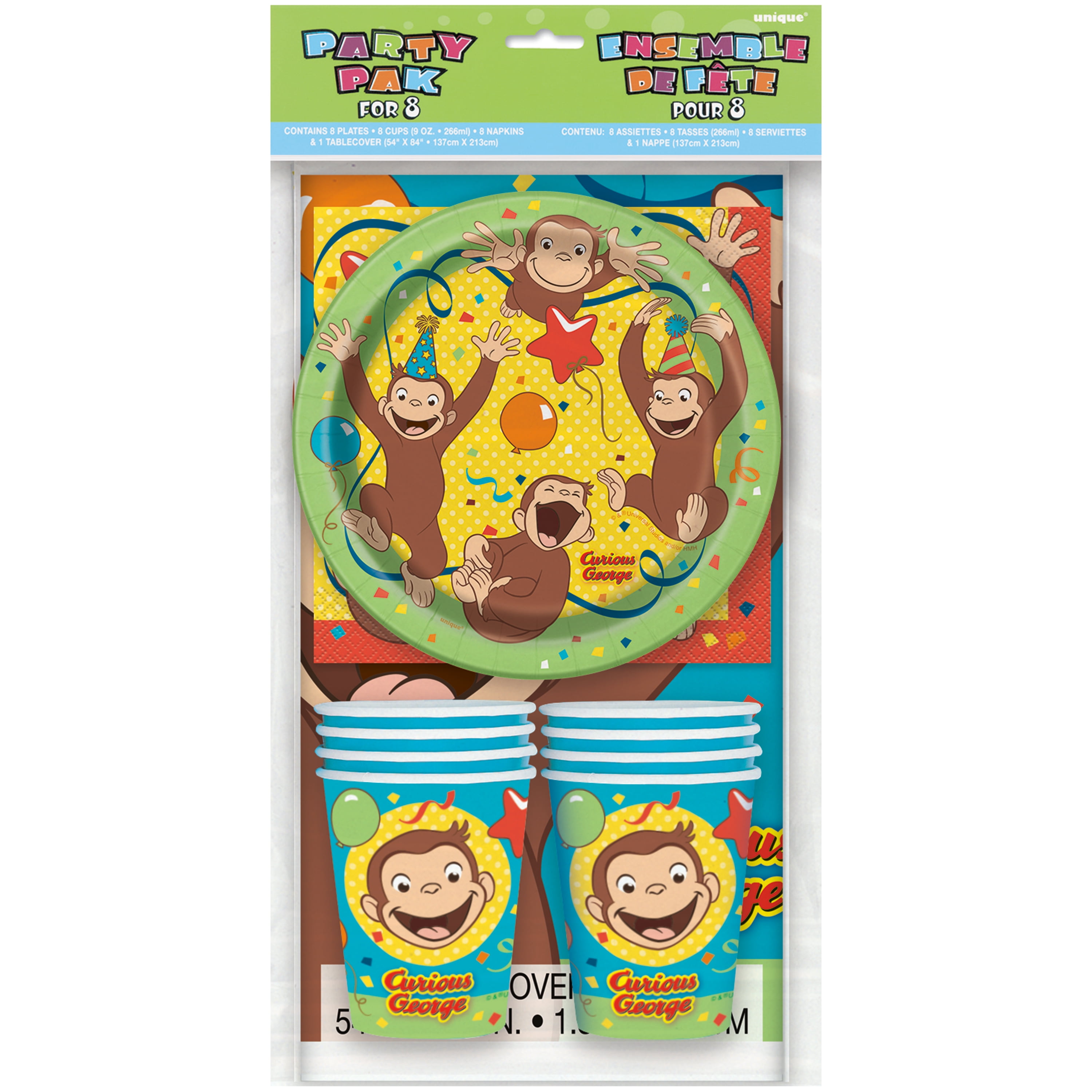 1 Curious George Universal 16 count ct 2 ply Luncheon Napkins Birthday Party 