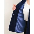 thumbnail image 5 of INSPIRE CHIC Women's Blazer Velvet Shawl Collared Long Sleeve Botton Down Business Cocktail Suit Jackets XS Royal Blue, 5 of 6