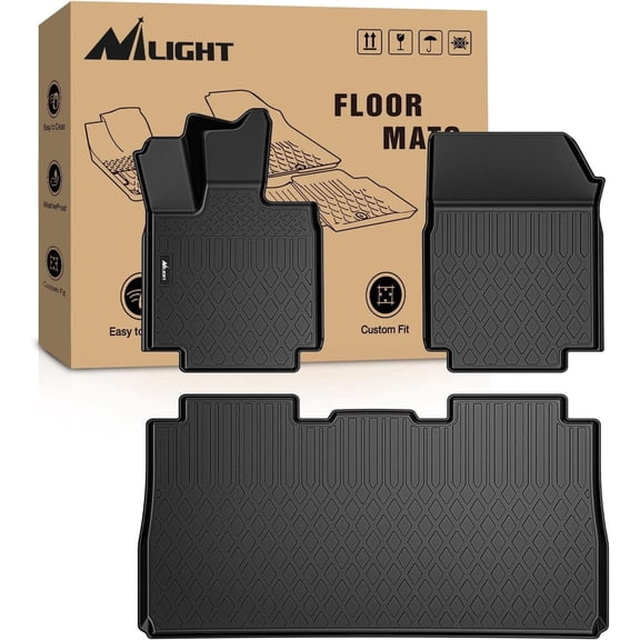 Nilight Floor Mats for Tesla Cybertruck Cyber Truck 2023 2024 2025 All Weather Custom Fit Heavy Duty Floor Liners