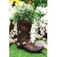 thumbnail image 3 of Rustic Western Texas Star Cowboy Boot Spur Faux Leather Wine Holder Floral Vase, 3 of 8