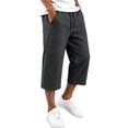 thumbnail image 3 of WDDDD Men‘s Baggy Sweat Shorts 3/4 Length Below Knee Drawstring Casual Y2K Athletic Pants Dark Gray S, 3 of 6