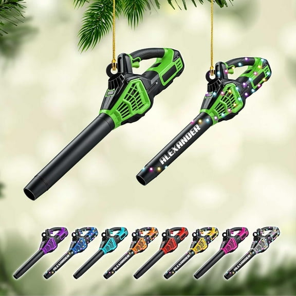Custom Leaf Blower Christmas Ornament 2025 Leaf Blowers Ornament for Christmas Tree Decor Hanging Leaf Blower Ornament Lover Gift Xmas Leaf Blowers Gift Xmas (OLB13) - 3383 (Green)