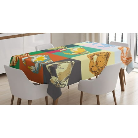

Crabs Decor Tablecloth A Collection of Crabs in Different Colors Pop Art Style Print Rectangular Table Cover for Dining Room Kitchen 60 X 84 Inches Light Yellow and Orange by Ambesonne