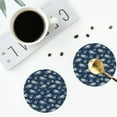 thumbnail image 4 of KLL Sea octopus Drink Coasters Set of 4,PU Leather Absorbent Coasters Set Decorative Coffee Cup Coasters Housewarming Gift for Home Decor-Round Shape, 4 of 6