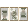 thumbnail image 4 of SHENIFY Abstract Boho Wall Art Green Sage Minimalist Mid Century Modern Geometry Canvas Prints (Set of 3) Framed, 4 of 7