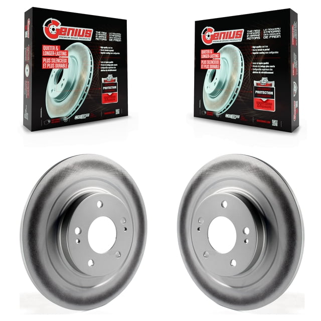 Genius Rear Coated Disc Brake Rotors Pair for Car Mitsubishi RVR Outlander Eclipse Cross PHEV Sport KG-100657