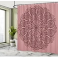 thumbnail image 4 of Ambesonne Oriental Shower Curtain, Abstract Round Mandala Art, 69"Wx75"L, Dried Rose, 4 of 4