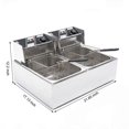 thumbnail image 2 of Tiziri Electric Deep Fryer 5000W 12L Dual Tanks Commercial Tabletop Restaurant Kitchen Frying Machine Electric Fryer With Basket Commercial Countertop Deep Fryer, 2 of 2