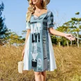 thumbnail image 4 of Vestido vegano de leche de avena de manga corta, elegante y bonito vestido de mujer, vestido de hada, 4 of 7