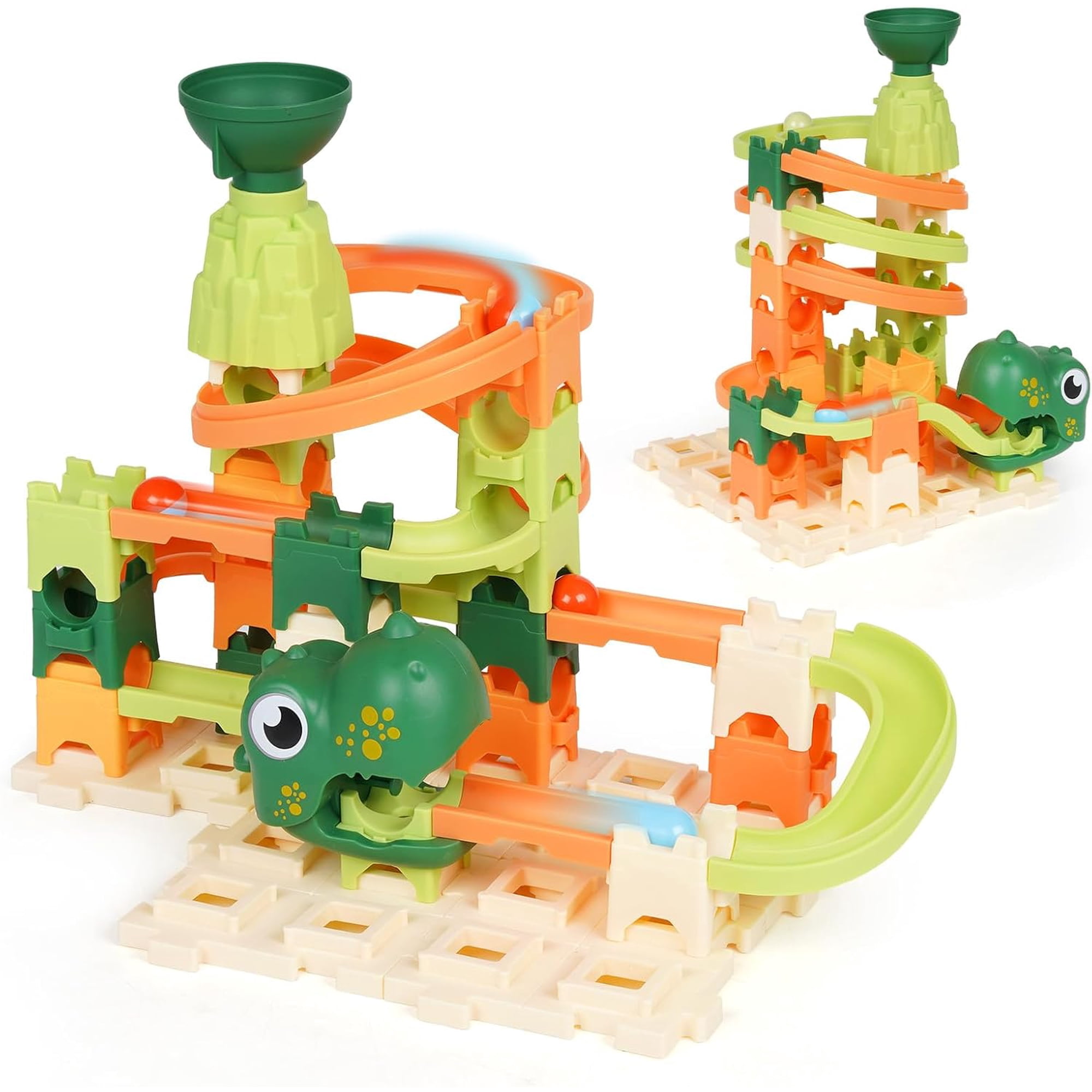 Marble Run Building Blocks Toys for Kids Play Games, 60 Piece marble track Race Playset, Great Creative STEM Toy, Puzzle Construction Game Set for 3 4 5 6 7 8 Year Old Boys Girl
