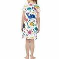 thumbnail image 4 of Robes pour Adolescents Manches Courtes Col Rond Imprimé Animal Été Mode Décontractée Robe Blanche 10-11 Ans, 4 of 4