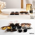 thumbnail image 2 of Sunglass Organizer, Beige Velvet Glasses Trays - Eyeglasses Watches Jewelry Display - Men Women (8 Grids), 2 of 8