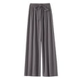 thumbnail image 2 of SGFCWSX Sweatpants for Girls Solid Color Thin Ice Silk Straight Leg Soft Wide Leg Pants Summer Dark Gray Size 5 Years, 2 of 4
