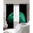 thumbnail image 4 of Green Fruit Kitchen Curtains Modern Minimalist Decor Black Background Cafe Short Curtains for Bathroom Blackout Window Curtain Grommet Small Window Treatment Drapes for Bedroom Living Room 52"x45"x2, 4 of 9