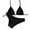 Black, variant on Bikini Sets for Women Fashion Ribbed Triangle Top with Low Rise Briefs Casual Comfortable Summer Bathing Suits, Size XS-L