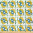 thumbnail image 2 of Ambesonne Bird Fabric by the Yard Microfiber, Repetitive Flying Animals Art, 2 Yards, Earth Yellow and Azure Blue, 2 of 2