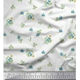 thumbnail image 1 of Soimoi Polyester Crepe Fabric Leaves & Floral Night Wear Printed Fabric 1 Yard 42 Inch Wide, 1 of 1