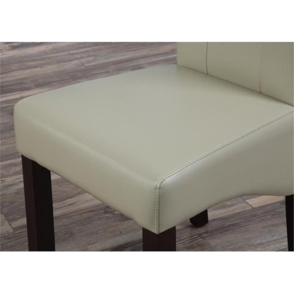 Atlin Designs Faux Leather Dining Chair in Cream (Set of 2)