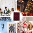 thumbnail image 4 of 12 bolas navideñas de 8 cm de color rojo vino o verde para decoración de árbol de Navidad, adornos colgantes para fiestas, 4 of 5