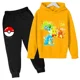 thumbnail image 3 of Conjunto de sudadera y pantalón con estampado de Pikachu para niños y niñas, conjunto informal con capucha y estampado de Pokémon, camisetas Kawaii para niños, jersey deportivo para niños, 3 of 5