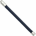 thumbnail image 3 of Stainless Steel Polished Navy Blue Leather 7.75In With .5In Ext Bracelet (7.75 X 12) Made In China -Jewelry By Sweet Pea, 3 of 7