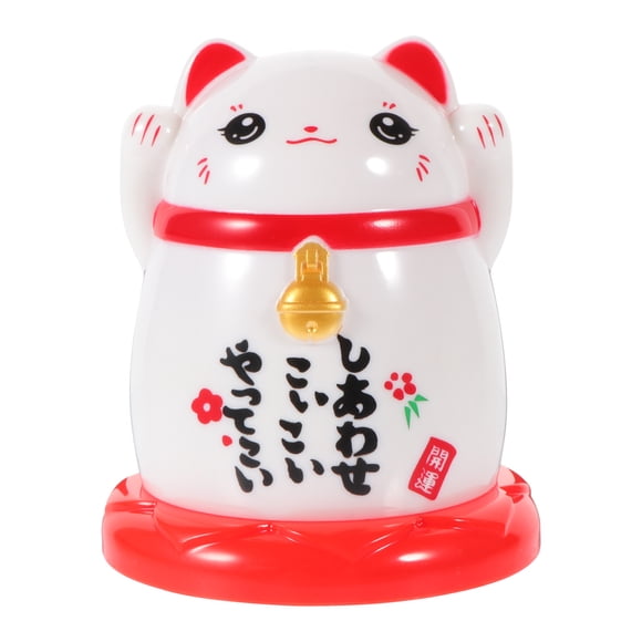 KAKOWELY Caja decorativa para palillos de dientes con adorno de gato de la suerte, soporte de plástico para palillos de dientes