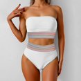 thumbnail image 2 of BOOMNY Womens Bandeau Bikini Sets 2 Peice Swimsuit For Women Graphic Swimwear Strapless High Waist Cozy Soft Bathing Suits, 2 of 5