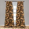 thumbnail image 2 of Vintage Leaves Window Curtains, Art Nouveau Design Leafy Pattern with Earth Tones Oriental Vibes, Lightweight Decor 2-Panel Set with Rod Pocket, Pair of - 28"x63", Pale Orange Dark Cocoa, by Ambesonne, 2 of 3