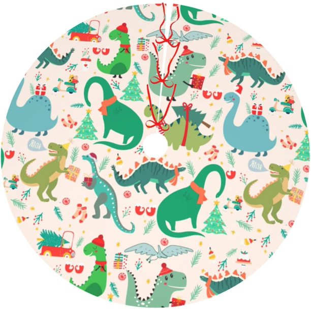 Falda de árbol de Navidad, estera de árbol de Navidad, decoración de fiesta divertida, suministros para decoraciones de Halloween, ocasión de dinosaurio
