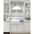 thumbnail image 3 of Grey Eucalyptus Swag Curtains for Living Room/Bedroom Windows, Farmhouse Weeping Leaves on Linen Kitchen Curtains and Valances Set 36 Inch Length, Light Filtering Swags Valance Curtain Panels, 3 of 5