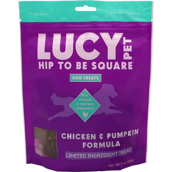 Lucy Pet Products Hip to Be Square Chicken & Pumpkin Dog Treats 6 oz