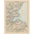thumbnail image 2 of Bartholomew 19x24 White Modern Wood Framed Museum Art Print Titled - Southeast Scotland - Bartholomew 1892, 2 of 4