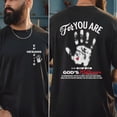 thumbnail image 3 of Unisex Christian Double-Sided T-Shirt, God's Masterpiece Ephesians 2:10 Tee, Handprint Scripture Shirt, Dark Heather, Size S, 3 of 6