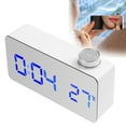 thumbnail image 2 of Mirror Surface Knob Stylish LED Light Electronic Alarm Clock Home Bedroom DecorationBlue Light, 2 of 8