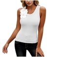 thumbnail image 2 of ClodeEU Women's Lace Trim Scoop Neck Tank Top, Slim Fit Sleeveless Basic Tee White,Women's Plus XL, 2 of 5