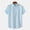 Light Blue, variant on ZVNAΖH Mens Cotton and Linen Shirts Summer Casual Short Sleeve Shirts Button Stand Up Collar Shirts Beach Vacation Shirts