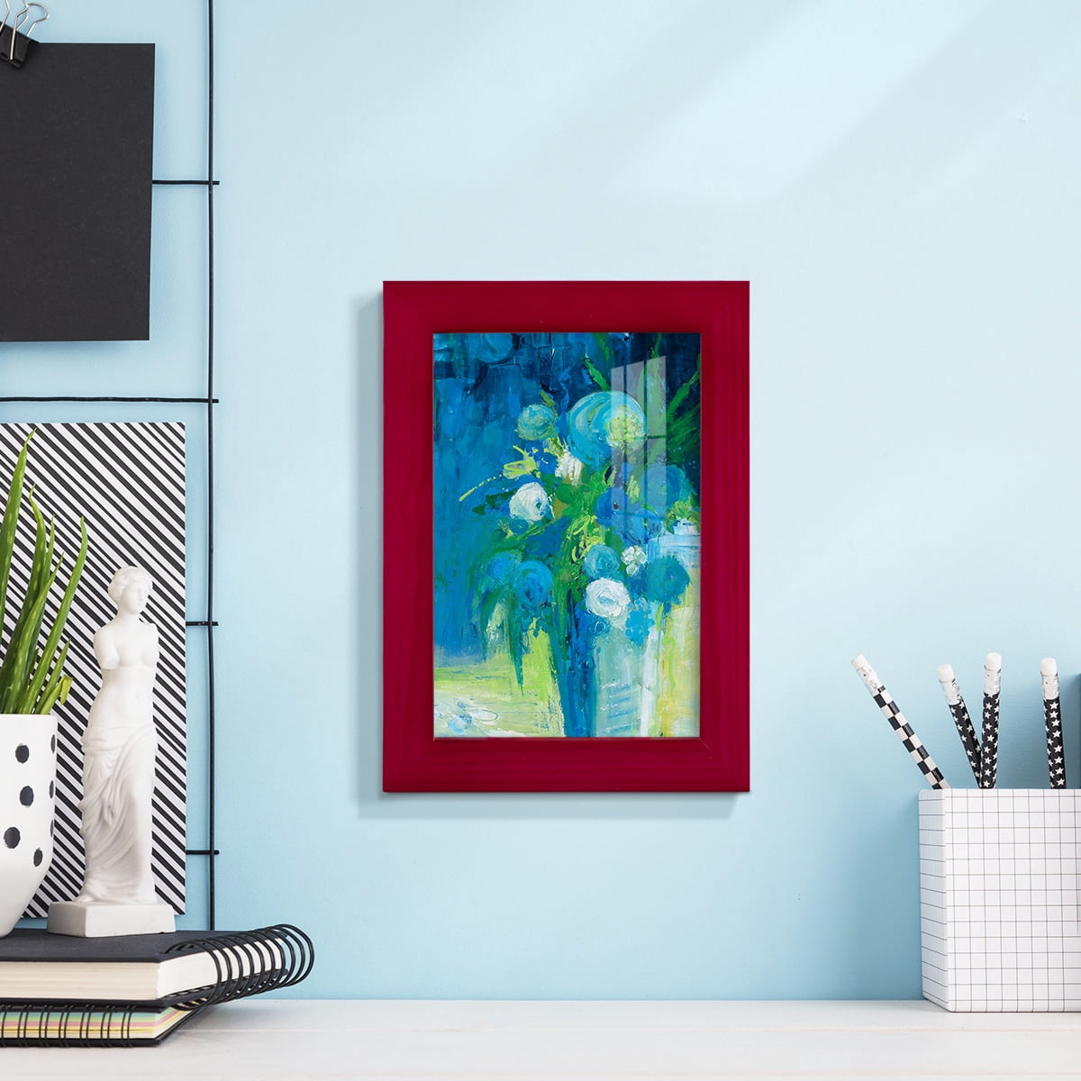 Literal Imaginings -Framed Print w/glass-Cherry Red