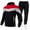 01 Red, variant on Men Tracksuit Set 2 Piece Athletic Colorblock Sports Casual Sweatsuit Pullover Hooded Shirts Drawstring Sweatpants Suit