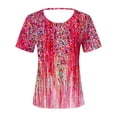 thumbnail image 4 of Liquidation! Chemise Décontractée Imprimée à Manches Courtes Col Rond pour Femmes Offres du Jour 20, 4 of 6