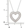 thumbnail image 3 of Brilliance Fine Jewelry Sterling Silver Simulated Diamond Heart Pendant, 18" Chain, 3 of 3