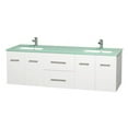 thumbnail image 2 of Wyndham Collection Centra 72 inch Double Bathroom Vanity in Grey Oak Green Glass Countertop Undermount Square Sinks and No Mirror, 2 of 3