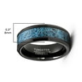 thumbnail image 3 of Metal Masters Mens Blue Silk Thread Tungsten Carbide Ring Black Wedding Band Comfort-Fit 8mm, 3 of 5