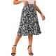 thumbnail image 4 of Faldas Midi Peasant de Mujer INSPIRE CHIC con Cintura Elástica A-Line de Flores Ditsy en Azul Oscuro L, 4 of 5