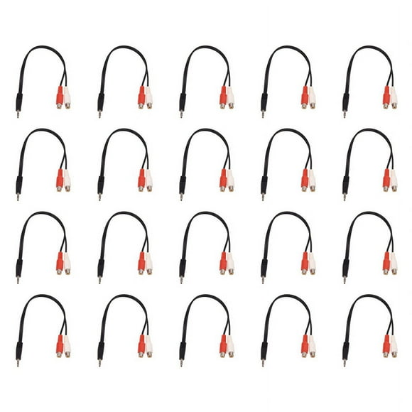 20pcs 3.5mm Stereo Adapter Headphone Jack to 2 Jack Adapter Audio Cable, 3.5mm Male to 2x Female