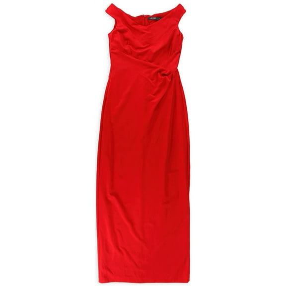 Ralph Lauren Womens Jersey Gown Dress, Red, 8