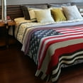 thumbnail image 2 of Catalonia Patriotic US Flag Blanket,American National Flag Print Cable Knit Throws,4th of July Citizenship Veteran Labor Day Gift, 50"x60", 2 of 6