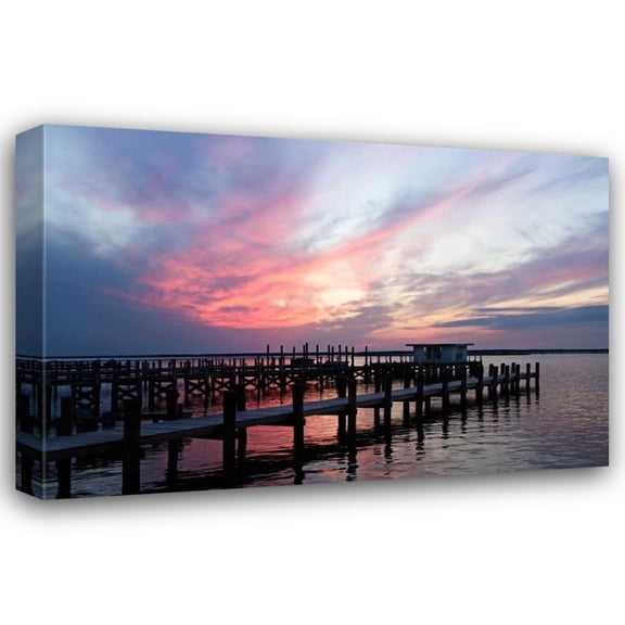 Alan Hausenflock 18x13 Gallery Wrapped Canvas Wall Art Titled - Dockside Sunset IV