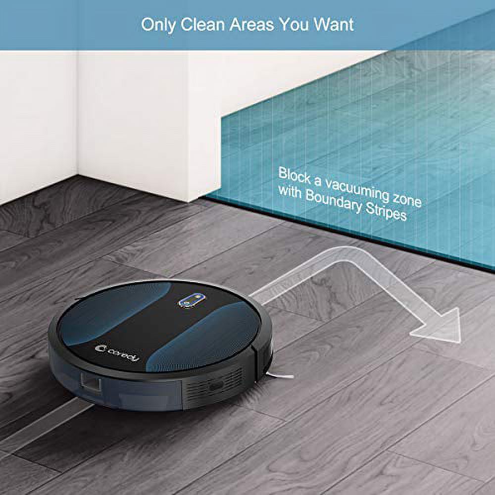 Coredy Robot Vacuum Cleaner, Fully Upgraded, Boundary Strip Supported, 360Â° Smart Sensor Protection, 1400pa Max Suction, Super Quiet, Self-Charge Robotic Vacuum, Cleans Pet Fur, Hard Floor to Carpet - image 3 of 9