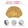 thumbnail image 4 of lightning Gold Glitter Shower Cap, Reusable Bath Hair Hat for all Hair Lengths Hair Cover with Elastic Band Double Waterproof Layers Bathing Hat, 4 of 5