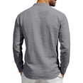 thumbnail image 4 of USNSM Mens Linen Henley Shirts Long Sleeve Casual Solid Color Summer Beach T Shirts with Pocket Lightweight Hippie Yoga Tops Gray XXL, 4 of 7